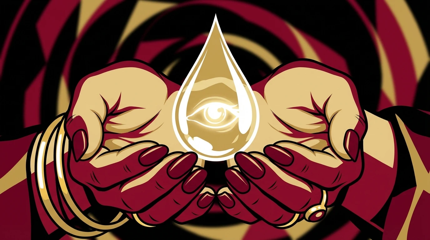 A woman's cupped hands holding a single drop of water, symbolizing the uncertainty and hope when facing potential ectopic pregnancy symptoms. Filename: ectopic-pregnancy-symptoms-bleeding-guide-bestie-ai.webp