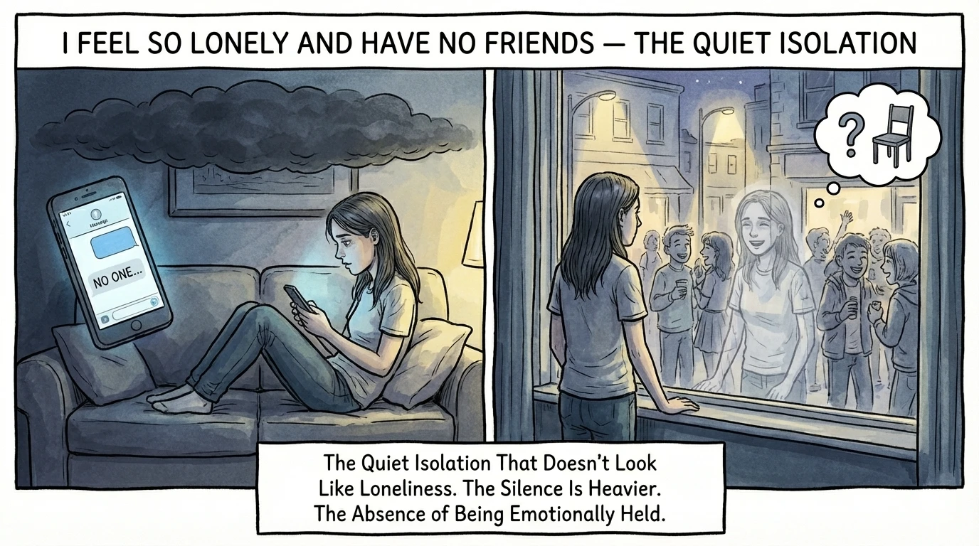 I Feel So Lonely and Have No Friends — The Quiet Isolation That Doesn’t Look Like Loneliness From the Outside