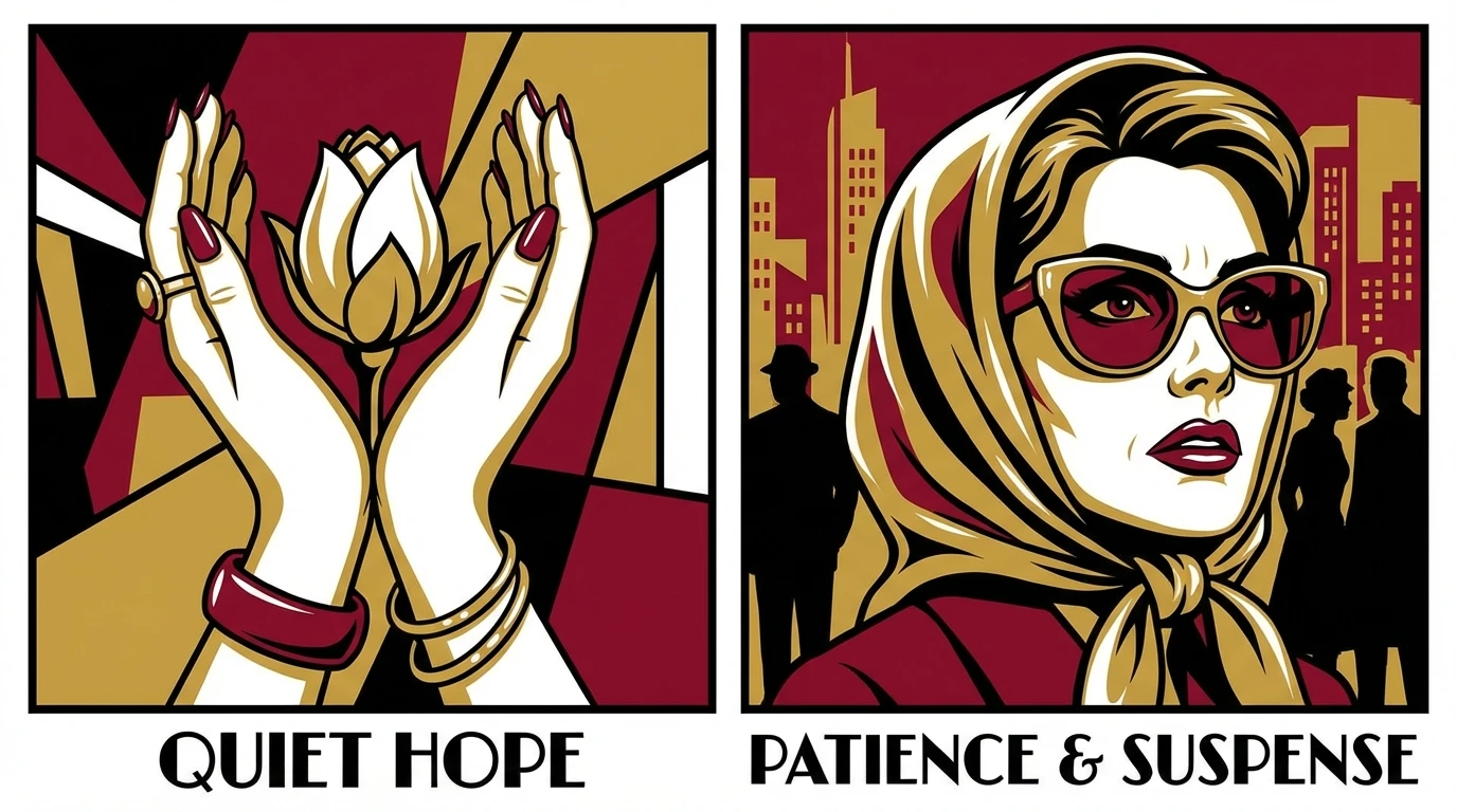 A woman's hands holding a flower bud, symbolizing the wait and uncertainty of pms vs early pregnancy symptoms. filename: pms-vs-early-pregnancy-symptoms-bestie-ai.webp